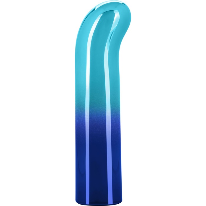 Голубой изогнутый мини-вибромассажер Glam G Vibe - 12 см