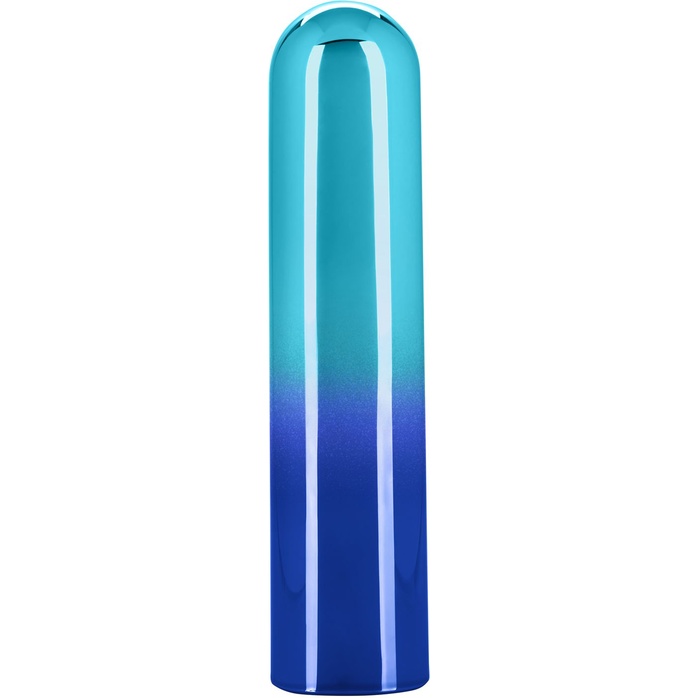 Голубой гладкий мини-вибромассажер Glam Vibe - 9 см