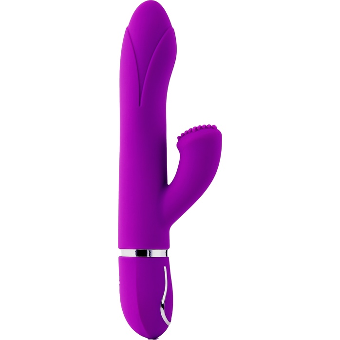 Фиолетовый вибратор-кролик TENDER TULIP с пупырышками - 22 см - Vibes of Love. Фотография 2.