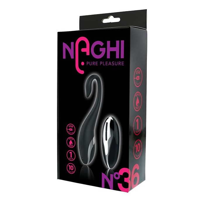 Черное виброяйцо NAGHI NO.36 RECHARGEABLE REMOTE EGG - Naghi by Tonga. Фотография 4.