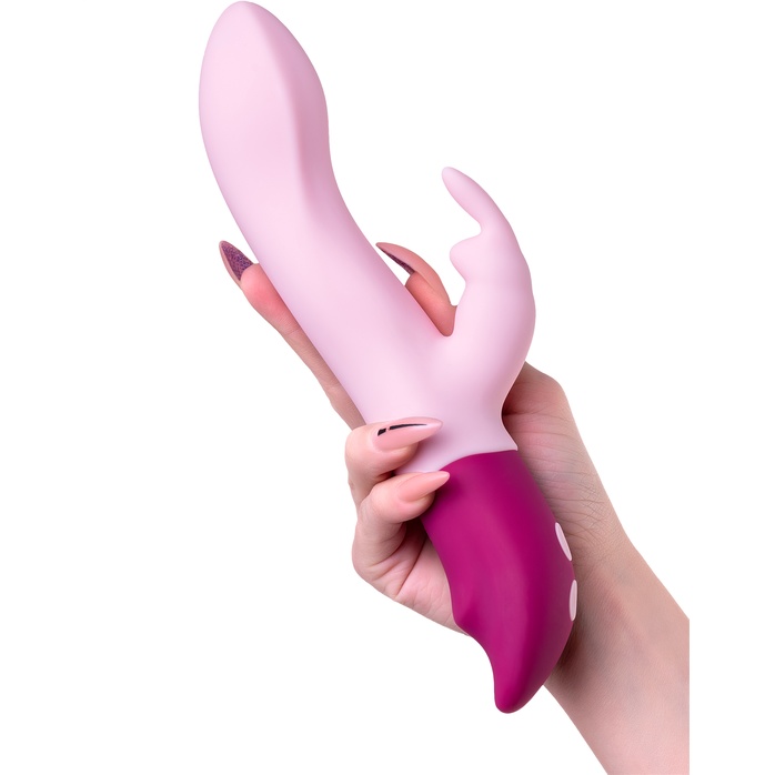 Розовый вибратор-кролик Hello Rabbit - 24,5 см. Фотография 2.