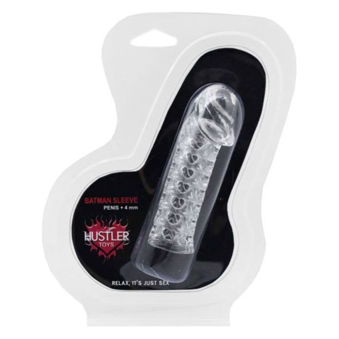 Прозрачная закрытая насадка на пенис BATMAN SLEEVE - 11,7 см. Фотография 2.