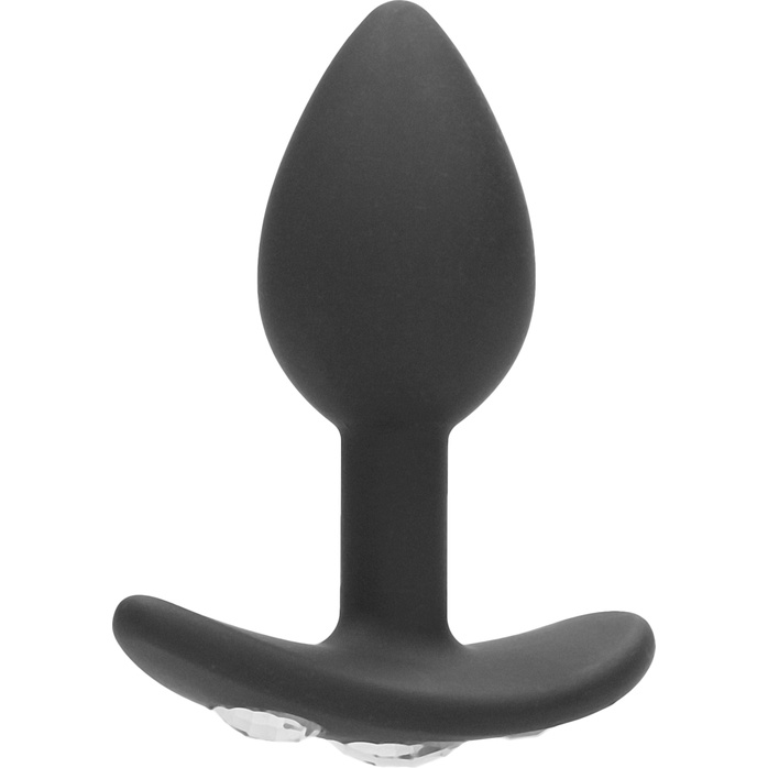 Черная анальная пробка Diamond Butt Plug With Handle - 7,7 см - Ouch!. Фотография 3.