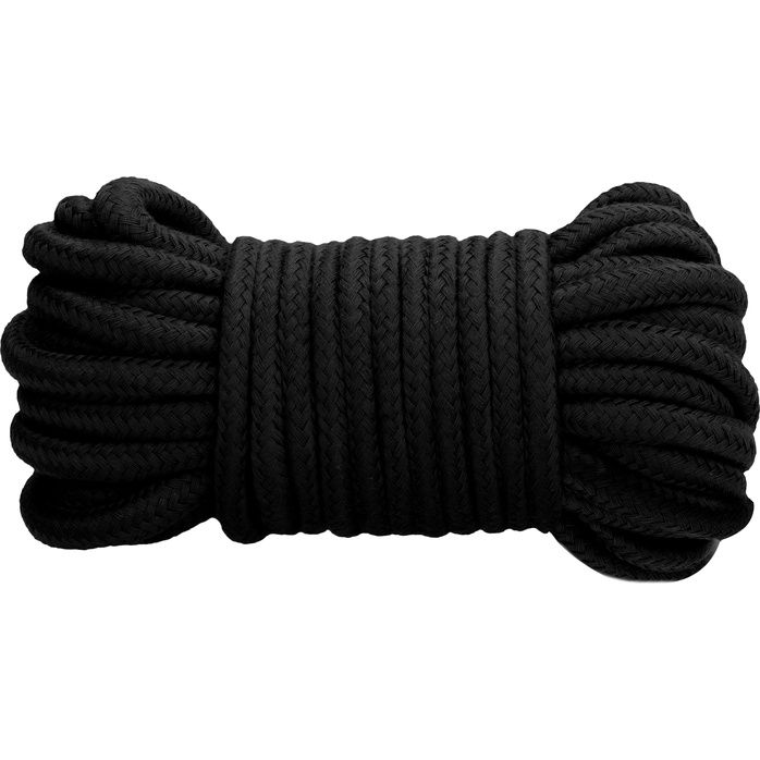 Черная веревка для связывания Thick Bondage Rope -10 м - Ouch!