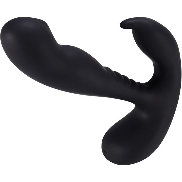Черный вибростимулятор простаты Anal Vibrating Prostate Stimulator with Rolling - 13,3 см. Фотография 2.