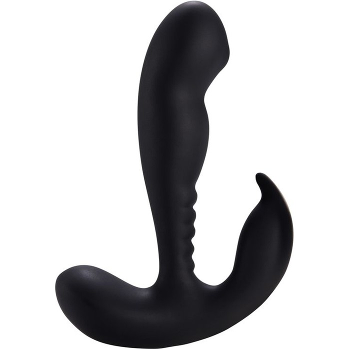 Черный вибростимулятор простаты Anal Vibrating Prostate Stimulator with Rolling - 13,3 см