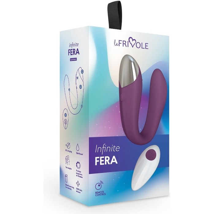 Фиолетовый вибратор для пар Fera с пультом ДУ - Infinite collection. Фотография 5.
