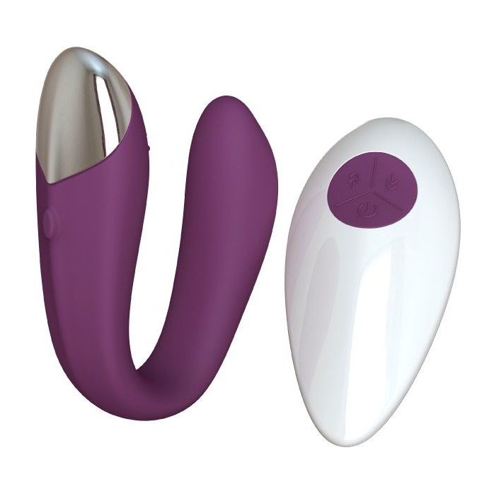 Фиолетовый вибратор для пар Fera с пультом ДУ - Infinite collection