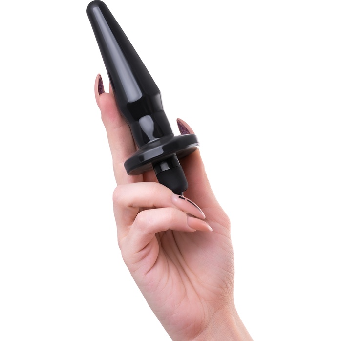 Черная анальная втулка Lacerta с вибрацией - 12,1 см. Фотография 3.
