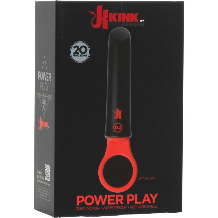 Черно-красный мини-вибратор Power Play with Silicone Grip Ring - 13,3 см - Kink. Фотография 2.