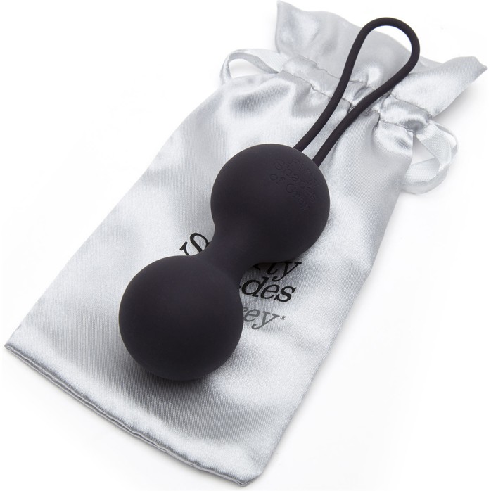 Черные, меняющие цвет вагинальные шарики Inner Goddess Colour-Changing Jiggle Balls 90g - Fifty Shades of Grey. Фотография 7.