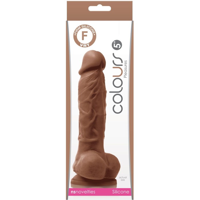 Коричневый фаллоимитатор на присоске 5 Dildo - 18 см - Colours. Фотография 2.