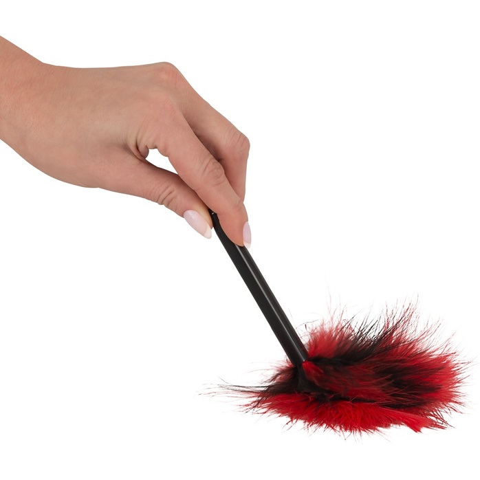 Красно-черная пуховка Mini Feather - 21 см - You2Toys. Фотография 3.