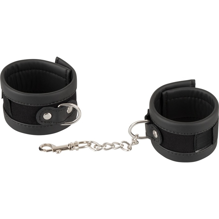 Черные наручники Handcuffs на цепочке - VeganFetish. Фотография 3.