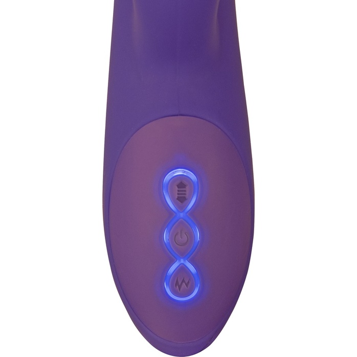 Фиолетовый вибратор-ротатор Thrusting Rotating - 24,7 см - Sweet Smile. Фотография 10.
