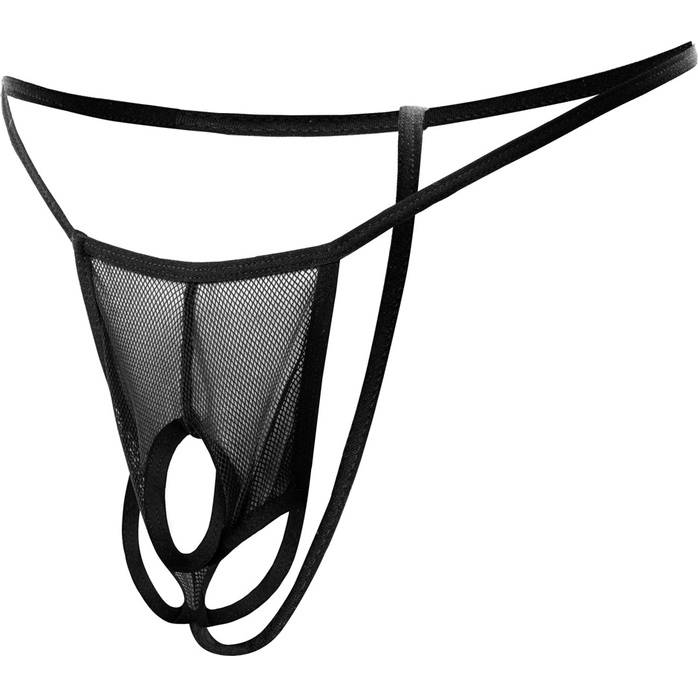 Черные мужские мини-стринги с 3 отверстиями - Svenjoyment underwear