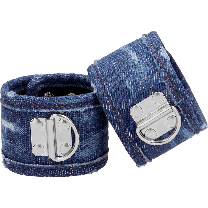Синие джинсовые наручники Roughend Denim Style - Ouch!