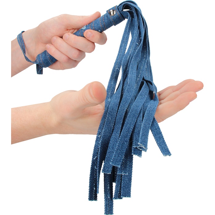 Синяя многохвостая джинсовая плеть Roughend Denim Style - 57 см - Ouch!. Фотография 2.