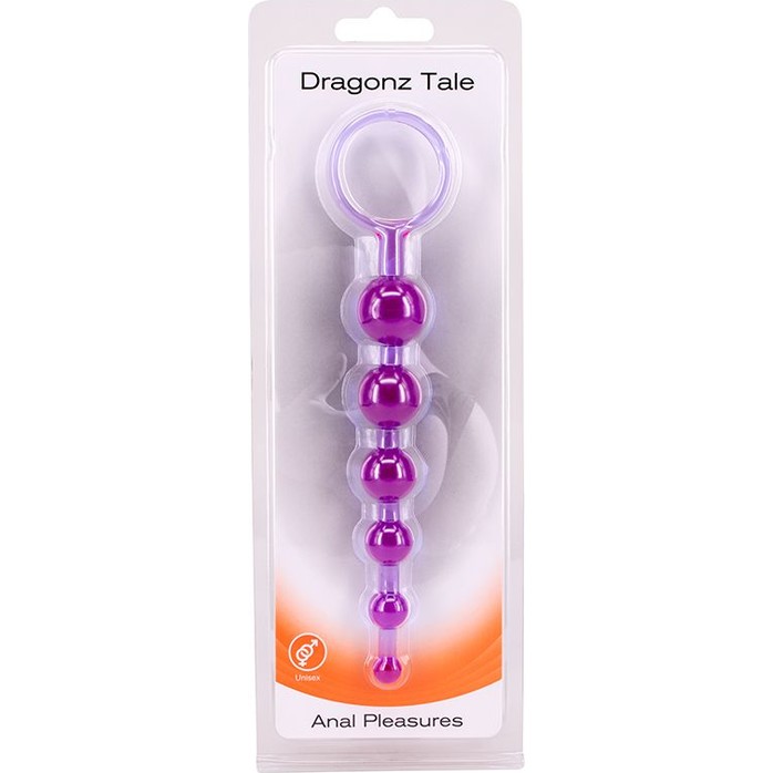 Фиолетовая анальная цепочка DRAGONZ TALE ANAL - 20 см. Фотография 3.