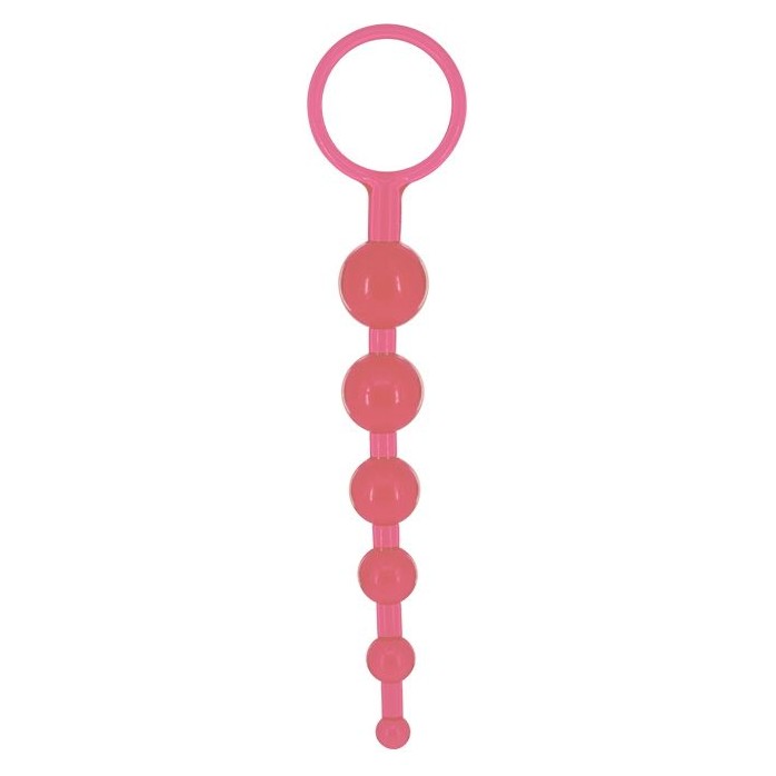 Розовая анальная цепочка DRAGONZ TALE ANAL - 20 см