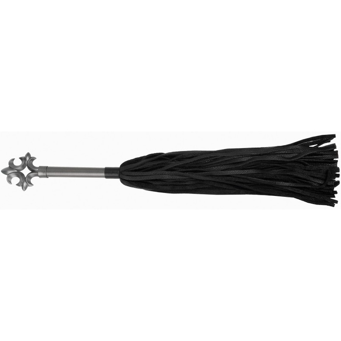 Черная многохвостовая плеть с витой ручкой - 63 см - BDSM Арсенал. Фотография 3.