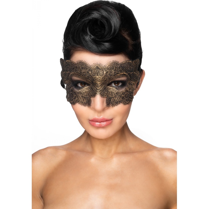 Золотистая карнавальная маска Гомейса - 963-ХХ - Карнавальные маски