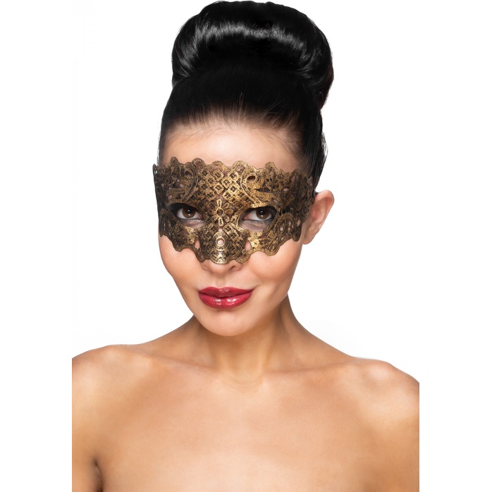 Золотистая карнавальная маска Каус - 963-ХХ - Карнавальные маски