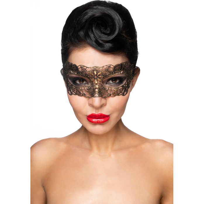 Золотистая карнавальная маска Киталфа - 963-ХХ - Карнавальные маски