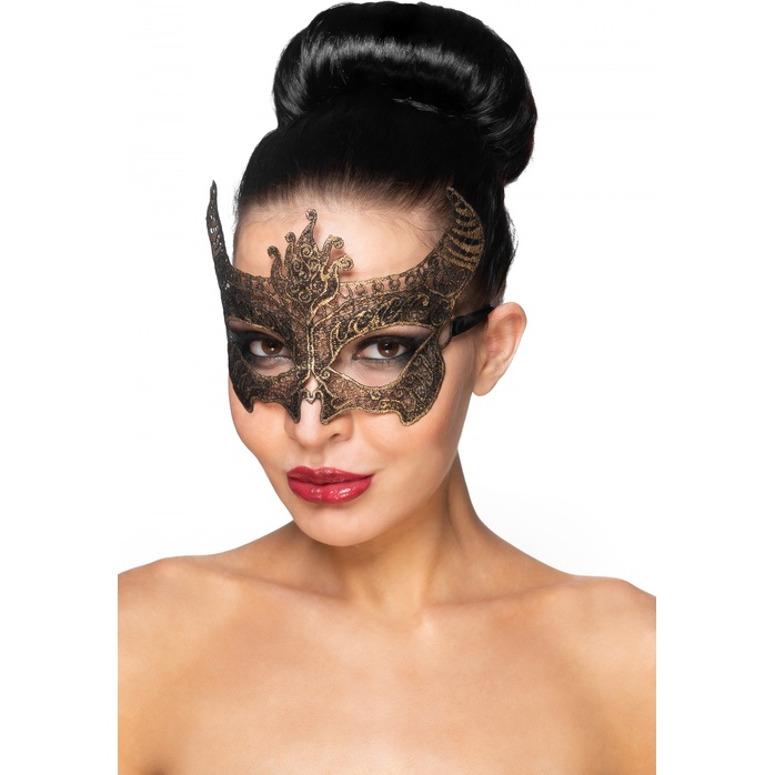 Золотистая карнавальная маска Нунки - 963-ХХ - Карнавальные маски