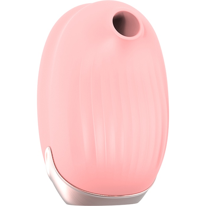 Розовый вибростимулятор с вакуумной стимуляцией Cherubic. Фотография 3.