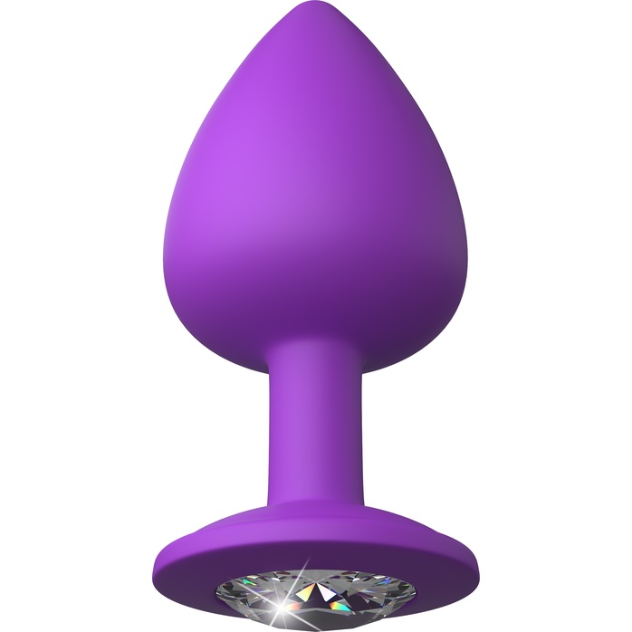 Фиолетовая анальная пробка со стразом Her Little Gem Large Plug - 9,5 см - Fantasy For Her