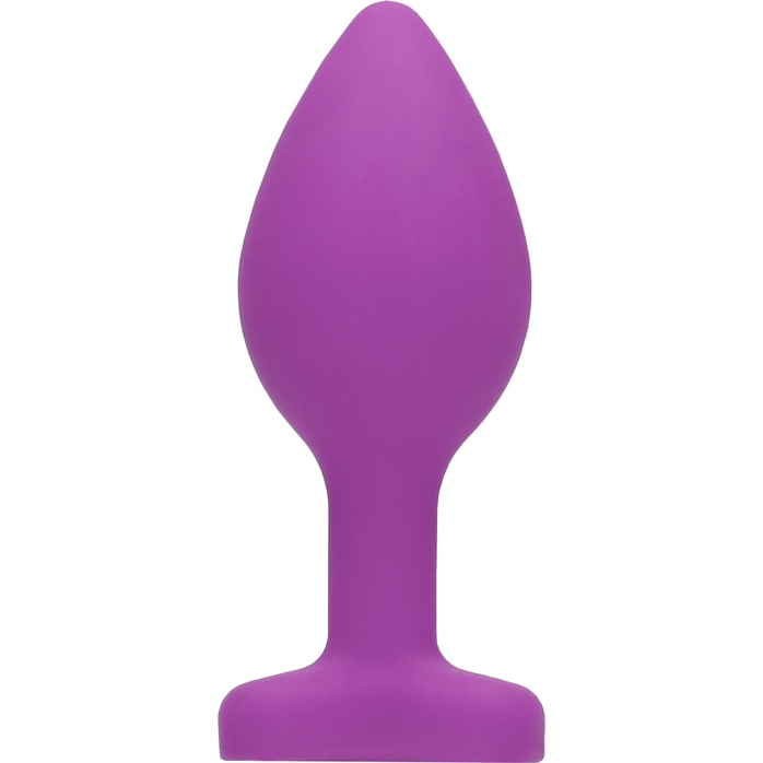 Фиолетовая анальная пробка с прозрачным стразом Diamond Heart Butt Plug - 7,3 см - Ouch!. Фотография 5.