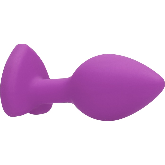 Фиолетовая анальная пробка с прозрачным стразом Diamond Heart Butt Plug - 7,3 см - Ouch!. Фотография 7.