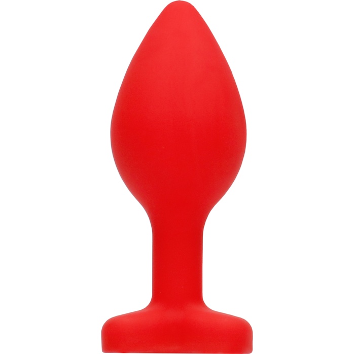 Красная анальная пробка с прозрачным стразом Diamond Heart Butt Plug - 7,3 см - Ouch!. Фотография 5.