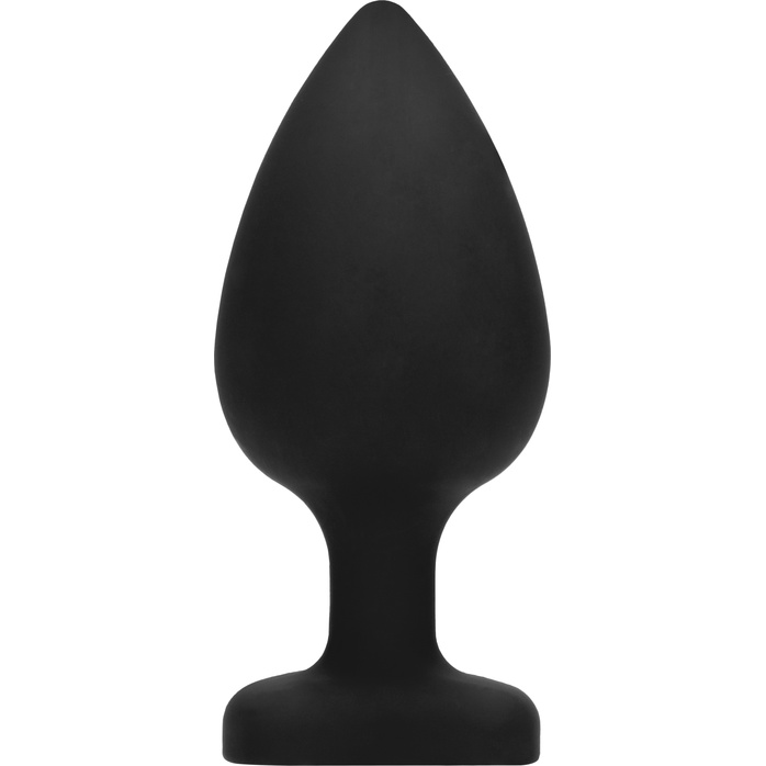 Черная анальная пробка с прозрачным стразом Extra Large Diamond Heart Butt Plug - 9,5 см - Ouch!. Фотография 5.