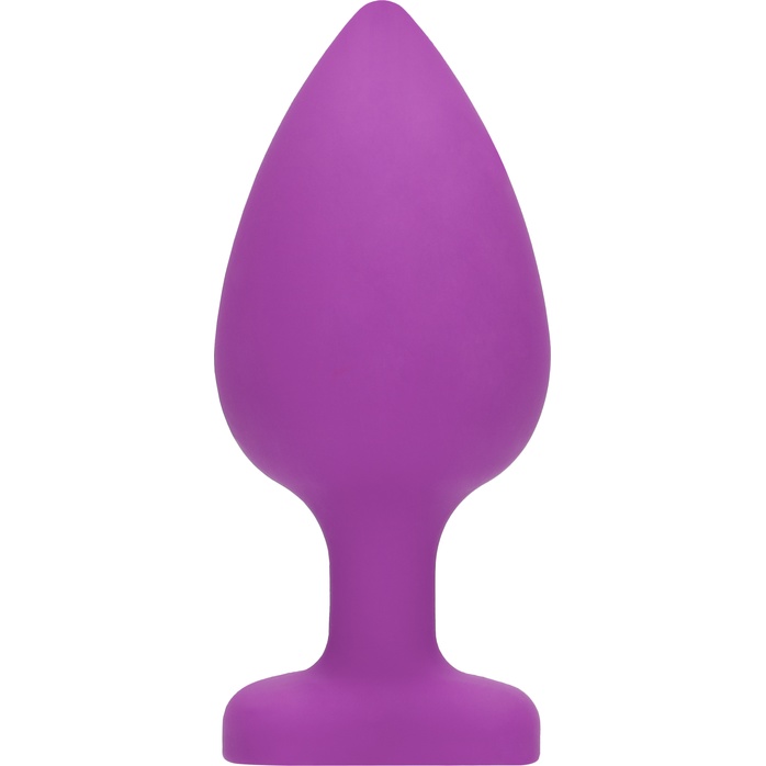 Фиолетовая анальная пробка с прозрачным стразом Extra Large Diamond Heart Butt Plug - 9,5 см - Ouch!. Фотография 5.