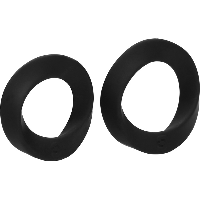 Набор из двух черных эрекционных колец N 86 Cock Ring Set - Sono. Фотография 2.