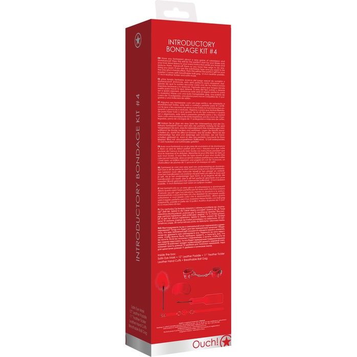 Красный игровой набор БДСМ Introductory Bondage Kit №4 - Ouch!. Фотография 4.