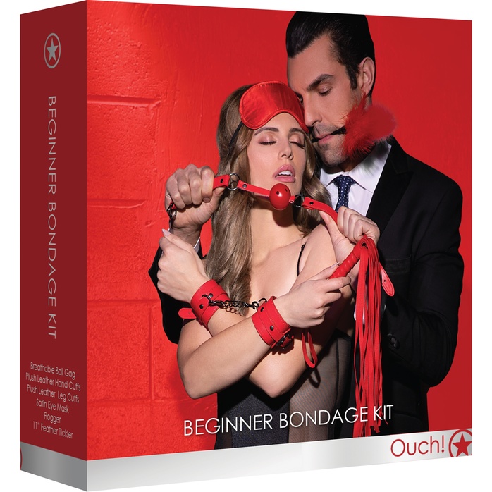 Красный игровой набор Beginners Bondage Kit - Ouch!. Фотография 3.