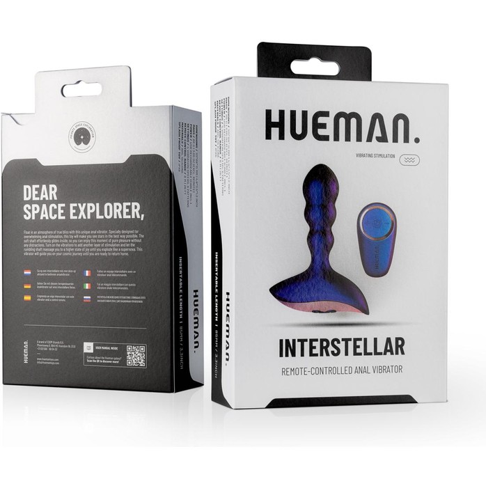 Фиолетовый анальный вибростимулятор Interstellar с пультом - 12,1 см - Hueman. Фотография 9.