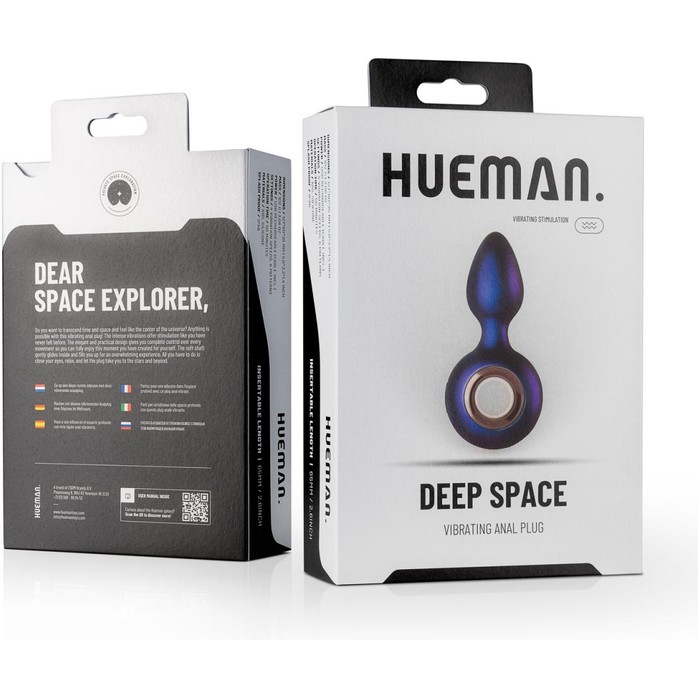 Фиолетовая анальная вибропробка Deep Space с кольцом-держателем - 12,7 см - Hueman. Фотография 7.
