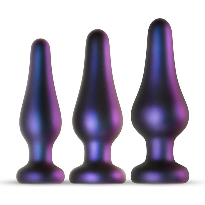 Набор из 3 фиолетовых анальных пробок Comets Butt Plug Set - Hueman