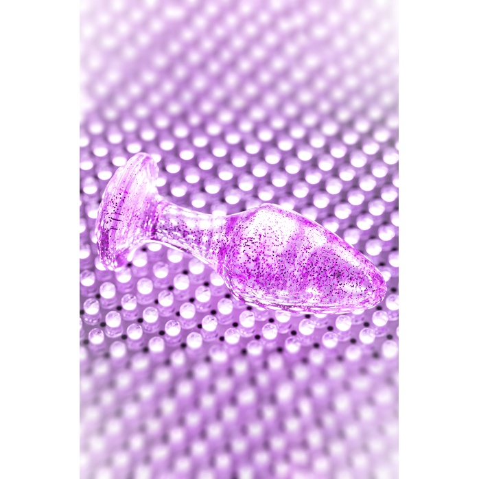 Фиолетовая акриловая анальная втулка - 8 см. Фотография 8.