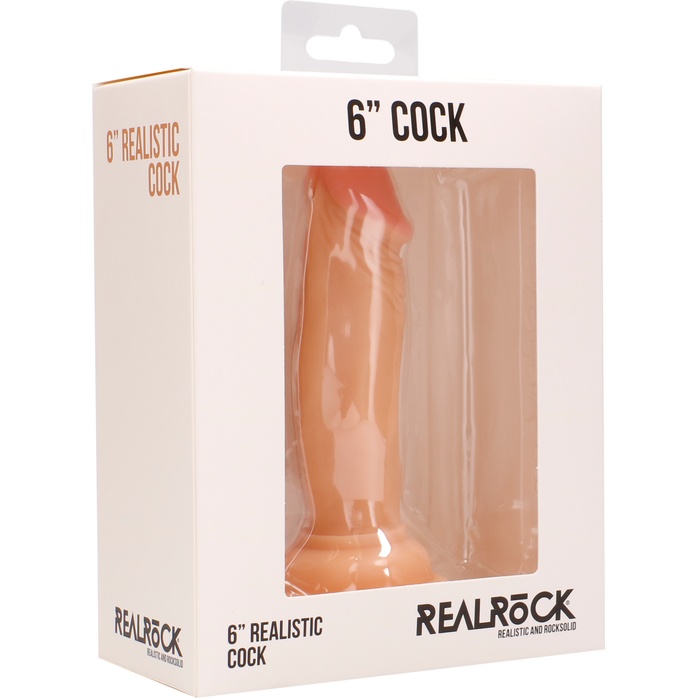 Телесный фаллоимитатор Realistic Cock 6 - 15 см - RealRock. Фотография 5.