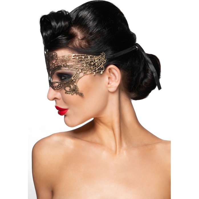 Золотистая карнавальная маска Канопус - 963-ХХ - Карнавальные маски. Фотография 2.