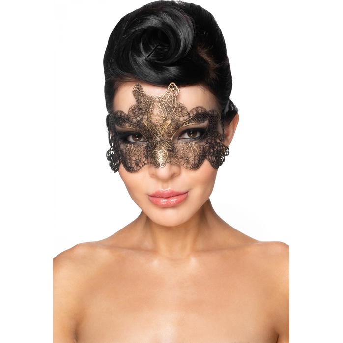 Золотистая карнавальная маска Талиман - 963-ХХ - Карнавальные маски