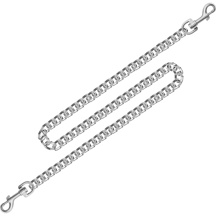Серебристый цепной переходник с карабинами - 91 см - BDSM
