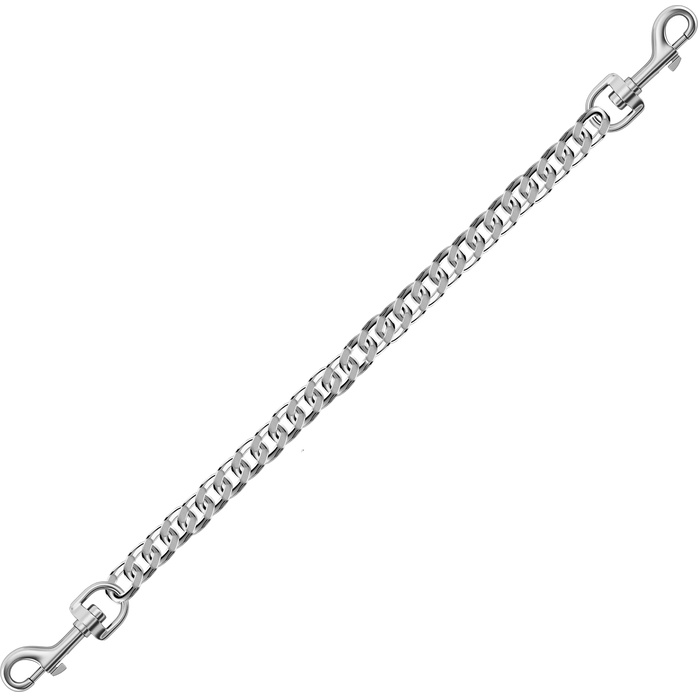 Серебристая цепь с карабинами по обе стороны - 41 см - BDSM