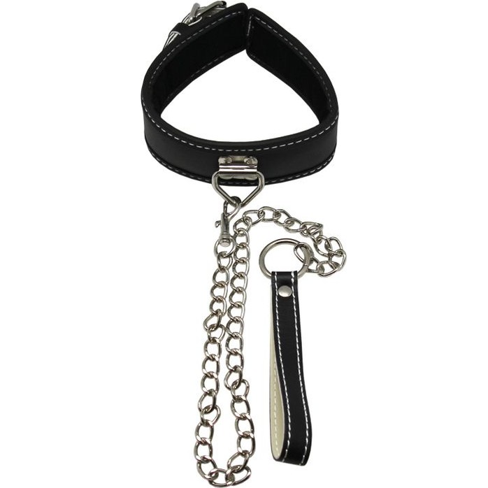 Пикантный БДСМ-набор на мягкой подкладке: наручники, поножи, ошейник с поводком, кляп. Фотография 2.