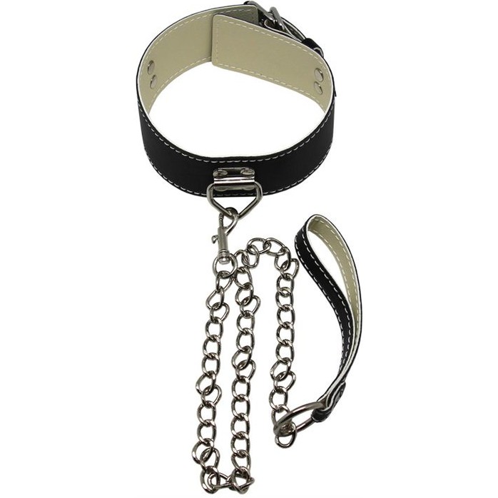 БДСМ-набор в черном цвете: наручники, поножи, ошейник с поводком, кляп. Фотография 3.